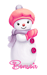 Gif animé bonsoir bonhomme de neige